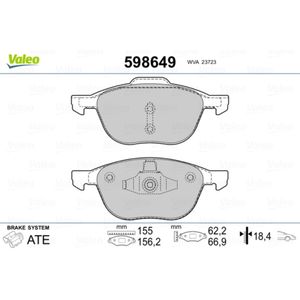 Bremsbelagsatz Scheibenbremse VALEO 598649 für Ford Volvo C-Max II Van C30