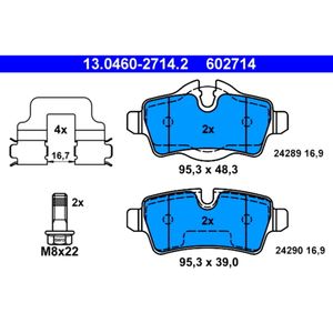 Bremsbelagsatz Scheibenbremse ATE 13.0460-2714.2 für Mini Roadster