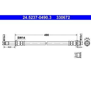 Bremsschlauch ATE 24.5237-0490.3 für Mercedes-Benz Sprinter Classic 3,