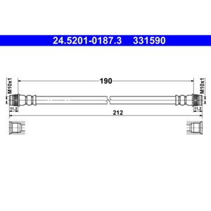 Bremsschlauch ATE 24.5201-0187.3 für Renault Clio IV Grandtour Captur I