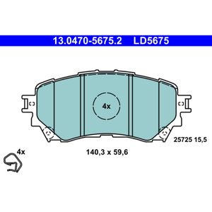 Bremsbelagsatz Scheibenbremse ATE 13.0470-5675.2