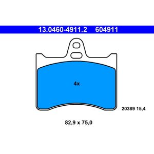 Bremsbelagsatz Scheibenbremse ATE 13.0460-4911.2 für Citroën CX I Break XM