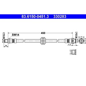 Bremsschlauch ATE 83.6150-0451.3 für BMW 3er Z3 Roadster