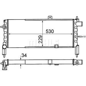 Kühler Motorkühlung MAHLE CR 442 000S für Opel Corsa A TR Senator Monza