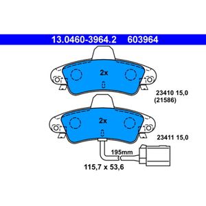 Bremsbelagsatz Scheibenbremse ATE 13.0460-3964.2 für Ford Mondeo I Cougar