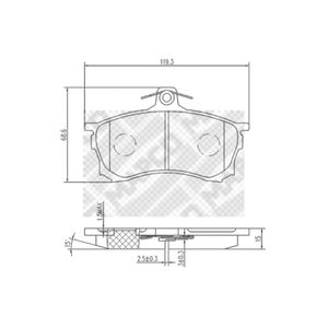 Bremsbelagsatz Scheibenbremse MAPCO 6684