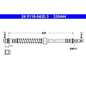 Bremsschlauch ATE 24.5118-0420.3 für Peugeot 405 I Break