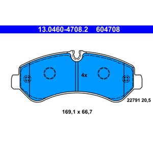 Bremsbelagsatz Scheibenbremse ATE 13.0460-4708.2 für Mercedes-Benz Sprinter