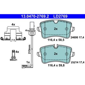 Bremsbelagsatz Scheibenbremse ATE 13.0470-2769.2 für Audi A7 Sportback A6 C7