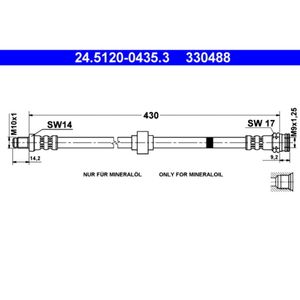 Bremsschlauch ATE 24.5120-0435.3 für Citroën BX