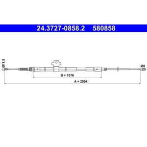 Seilzug Feststellbremse ATE 24.3727-0858.2 für Peugeot 308 II SW