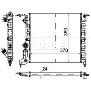 Kühler Motorkühlung MAHLE CR 615 000P für Renault Clio I