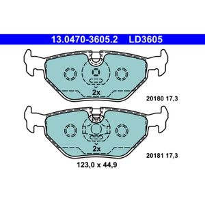 Bremsbelagsatz Scheibenbremse ATE 13.0470-3605.2 für BMW Saab Rover MG 3er 9-5