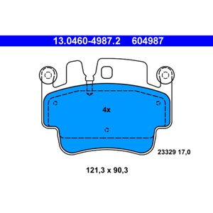 Bremsbelagsatz Scheibenbremse ATE 13.0460-4987.2 für Porsche 911 Boxster