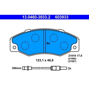 Bremsbelagsatz Scheibenbremse ATE 13.0460-3933.2 für Renault 21