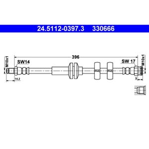 Bremsschlauch ATE 24.5112-0397.3 für Alfa Romeo 156 GT