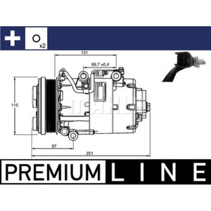 Kompressor Klimaanlage MAHLE ACP 868 000P für Ford Focus II Turnier