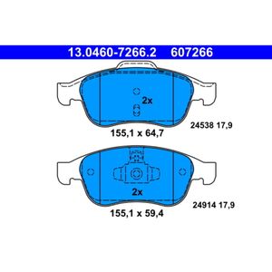 Bremsbelagsatz Scheibenbremse ATE 13.0460-7266.2 für Renault Dacia Megane CC Zoe