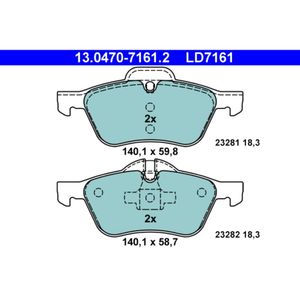 Bremsbelagsatz Scheibenbremse ATE 13.0470-7161.2 für Mini
