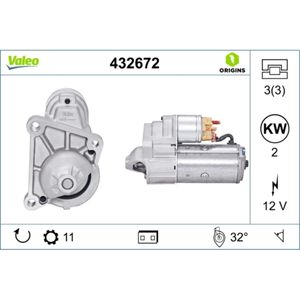 Starter VALEO 432672 für Renault Super 5 9