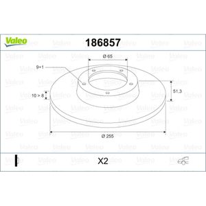 Bremsscheibe VALEO 186857 für Seat VW Skoda Audi Leon Caddy III Golf Plus V A3