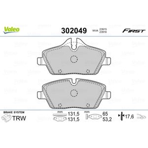 Bremsbelagsatz Scheibenbremse VALEO 302049 für Mini BMW Clubman 1er