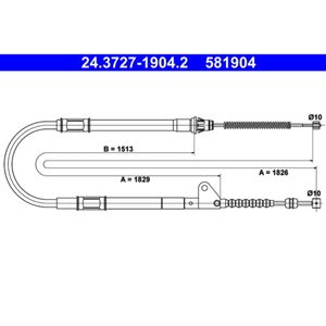 Seilzug Feststellbremse ATE 24.3727-1904.2