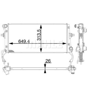 Kühler Motorkühlung MAHLE CR 1975 000P für Hyundai I30  Van