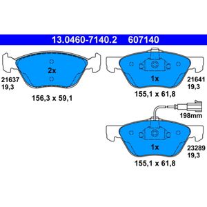 Bremsbelagsatz Scheibenbremse ATE 13.0460-7140.2 für Alfa Romeo Fiat Lancia 156