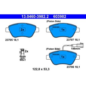 Bremsbelagsatz Scheibenbremse ATE 13.0460-3982.2 für Fiat Bravo II Stilo Siena