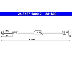 Seilzug Feststellbremse ATE 24.3727-1800.2 für Ford Fiesta IV Courier KA