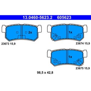 Bremsbelagsatz Scheibenbremse ATE 13.0460-5623.2 für Ssangyong Daewoo Kyron