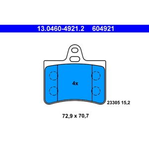 Bremsbelagsatz Scheibenbremse ATE 13.0460-4921.2 für Citroën C5 I Break