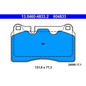 Bremsbelagsatz Scheibenbremse ATE 13.0460-4833.2 für VW Audi Seat Cupra Touareg