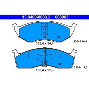 Bremsbelagsatz Scheibenbremse ATE 13.0460-8003.2 für Chrysler Vision Neon 300M