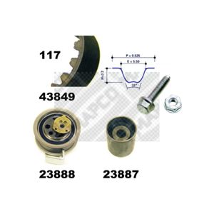 Zahnriemensatz MAPCO 23849 für VW Audi Lupo I A2