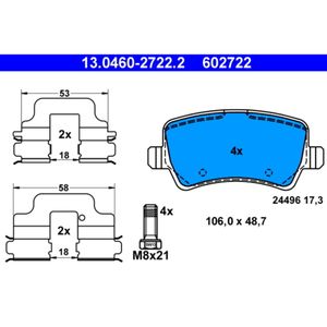 Bremsbelagsatz Scheibenbremse ATE 13.0460-2722.2 für Land Rover Ford Volvo S-Max