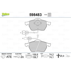 Bremsbelagsatz Scheibenbremse VALEO 598483 für Audi VW Skoda Seat 100 C4 A6