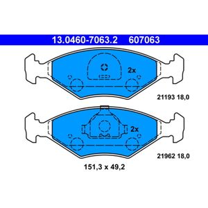 Bremsbelagsatz Scheibenbremse ATE 13.0460-7063.2 für Fiat Fiorino