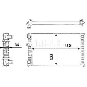 Kühler Motorkühlung MAHLE CR 364 000S für VW Golf III Vento Variant