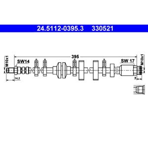 Bremsschlauch ATE 24.5112-0395.3 für Fiat Lancia Punto Barchetta Y