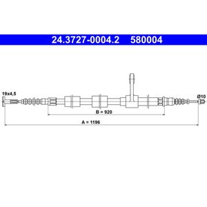 Seilzug Feststellbremse ATE 24.3727-0004.2 für Alfa Romeo 156 GT