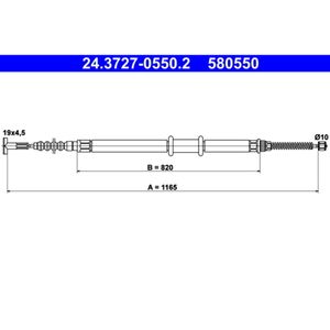 Seilzug Feststellbremse ATE 24.3727-0550.2 für Fiat Multipla