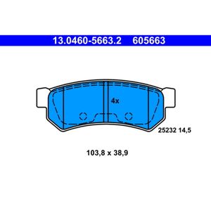 Bremsbelagsatz Scheibenbremse ATE 13.0460-5663.2 für Chevrolet Lacetti Nubira