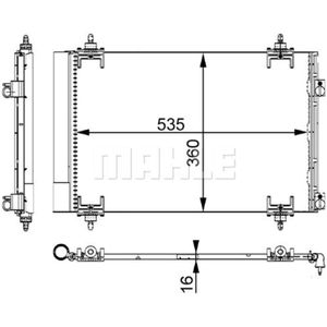 Kondensator Klimaanlage MAHLE AC 667 000S für Citroën Peugeot DS C4 II 5008 Ds4