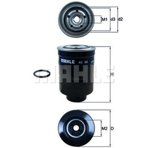 Kraftstofffilter MAHLE KC 83D für VW Taro