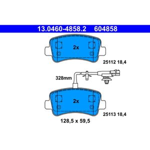 Bremsbelagsatz Scheibenbremse ATE 13.0460-4858.2 für Opel Renault Movano B