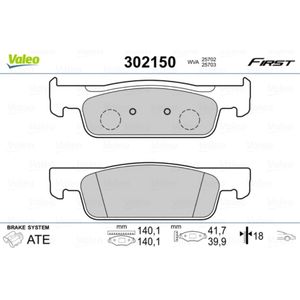 Bremsbelagsatz Scheibenbremse VALEO 302150 für Dacia Renault Smart Sandero