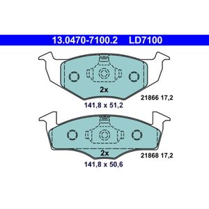 Bremsbelagsatz Scheibenbremse ATE 13.0470-7100.2 für VW Seat Skoda Polo III