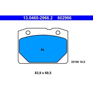 Bremsbelagsatz Scheibenbremse ATE 13.0460-2966.2 für Lada 1200-1600 Toscana Nova